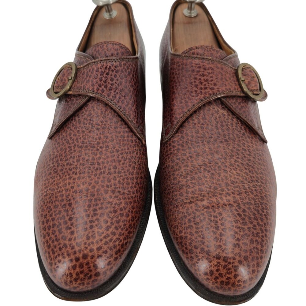 Principe Di Bologna Italy Vintage Mens 12 Brown Pebble Grain Monk Dress Shoes 45 - Picture 2 of 10